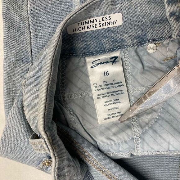 SEVEN7 Women’s Slimming Control Top Jeans Size 16 Inseam 29.5 Skinny High Waist - Picture 8 of 12